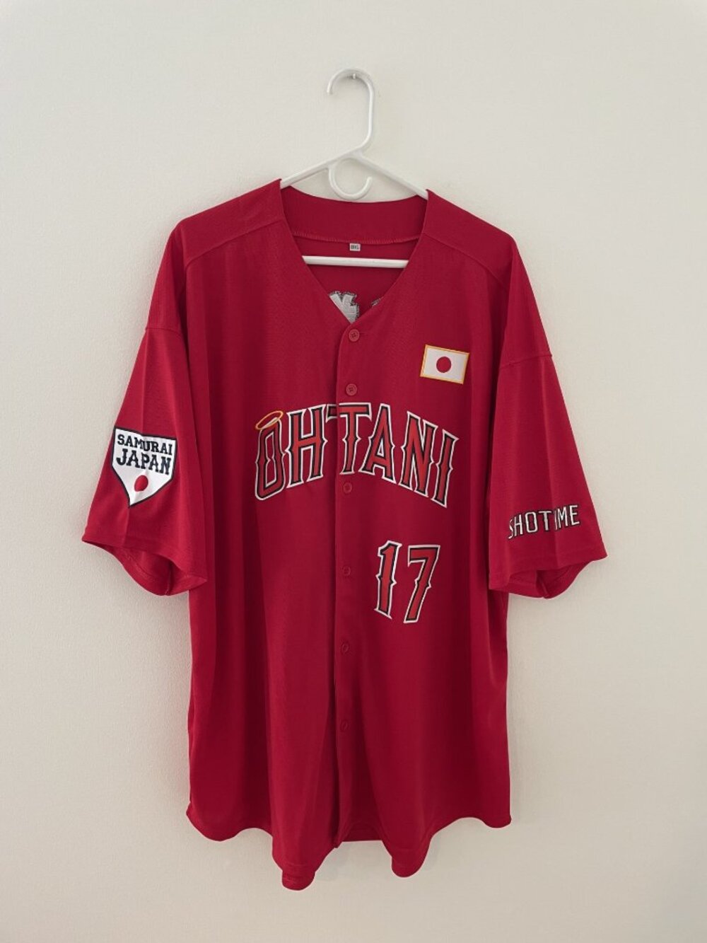 Headgear classic "Shotime" Red Ohtani Baseball Jersey XXXL Samurai Japan